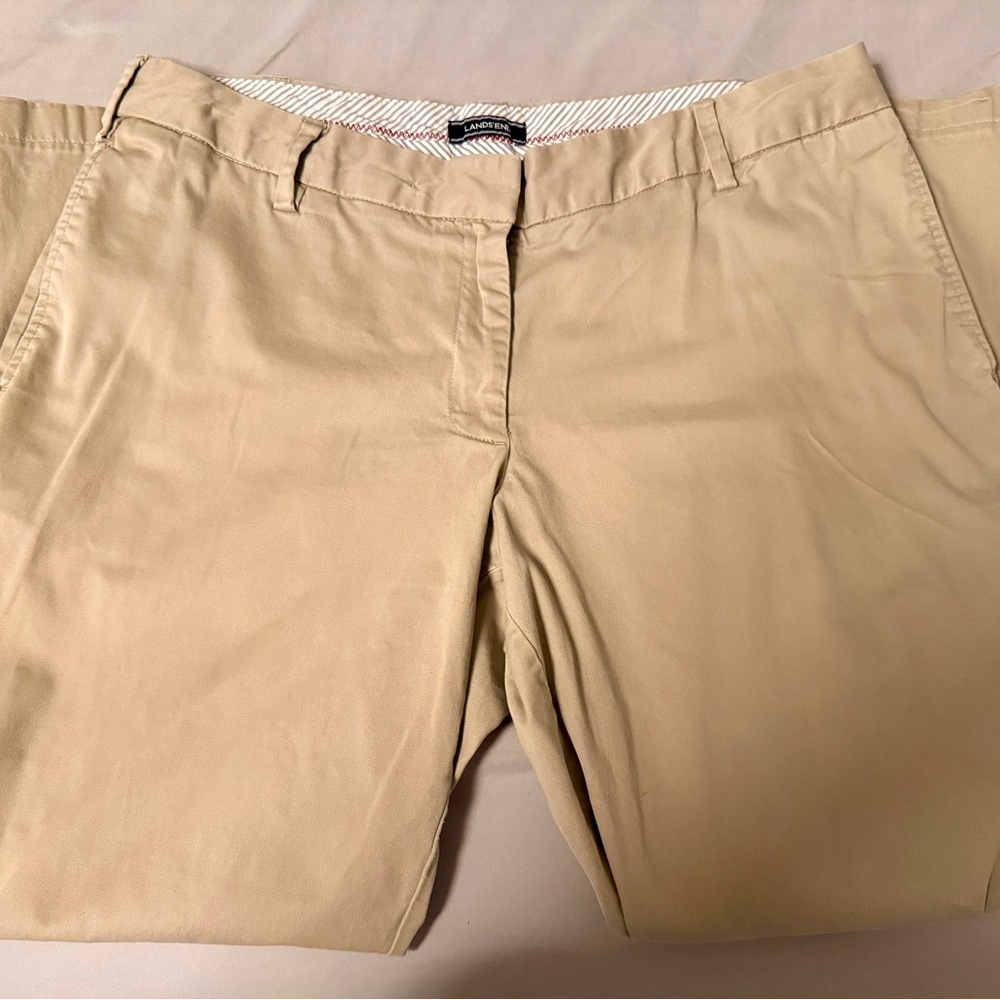 Lands' End Tan Straight Leg Chino Pants
